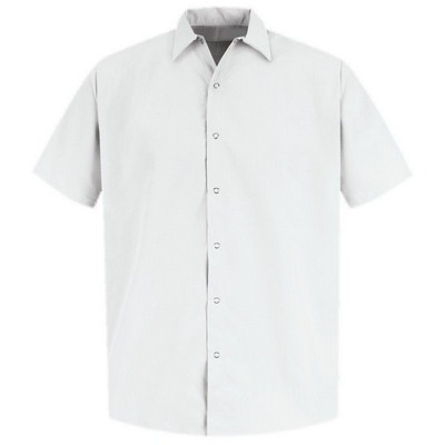 Red Kap™ Men's Short Sleeve Polyester Work Shirt - White