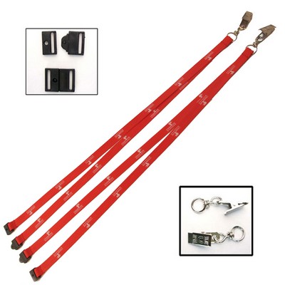 3/4" Polyester Lanyard with Metal Bulldog Clip & Quick Release