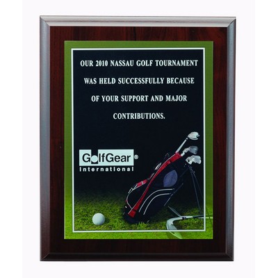 Golf Photo Sports Plaque w/Laser Engraved Plate (8"x 10")
