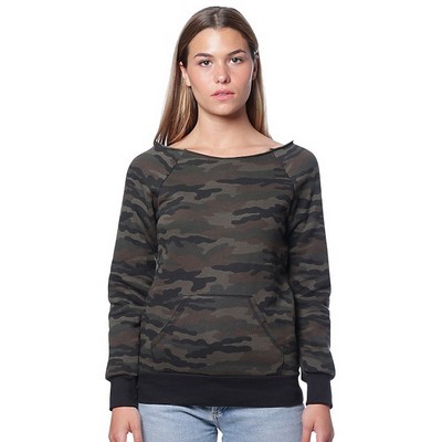 Women's Camo Raglan Sleeve Shirt w/ Pouch Pocket