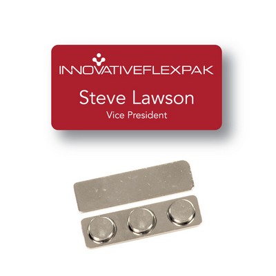 Name Badge -Red Plastic - 1.5X3 Laser Engrave To White
