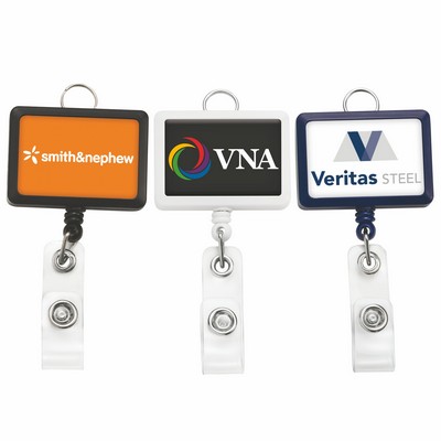 Jumbo Rectangle Badge Reel w/lanyard attachment