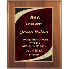 Cherry Plaque 8" x 10" - Red/Gold 6" x 8" Majestic Plate