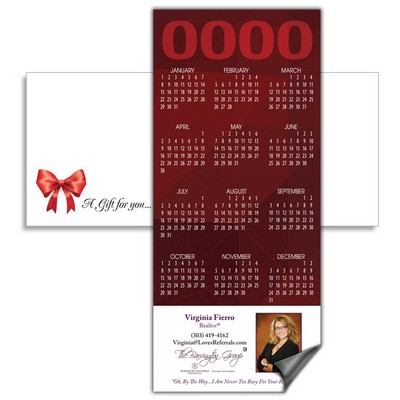 Magnetic Calendar with Envelope - Burgundy