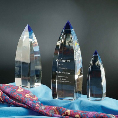 9" Vetri Crystal Award w/Blue Tip