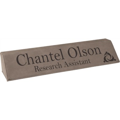 Laser Engraved Desk Wedge - Gray/Engraves Black – 10-3/4"