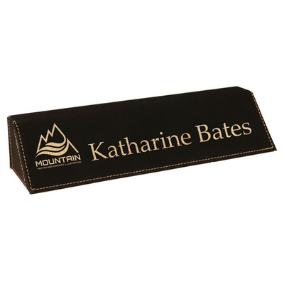 Laser Engraved Desk Wedge - Black/Engraves Gold – 8-3/4"