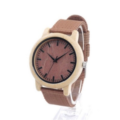 Bamboo & Soft Strap Watch