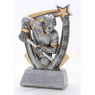 Hockey Shooter 3-D Star Resin - 6"