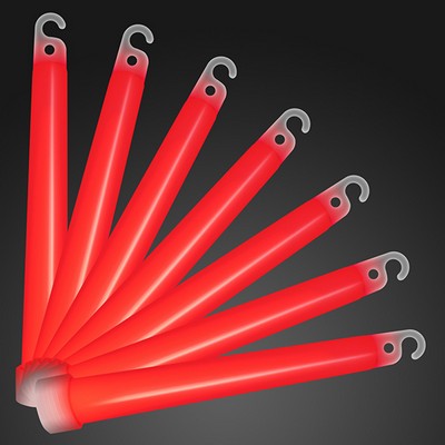 6" RED Glow Sticks - BLANK