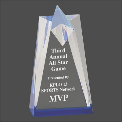 Blue Sculpted Star Acrylic Award (3½"x6")