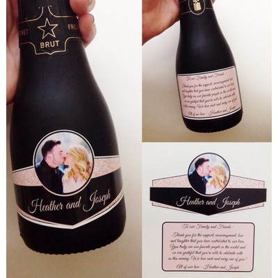 Personalized Mini Champagne/Wine Label 187ml - Custom Branded with your text, logo or photo
