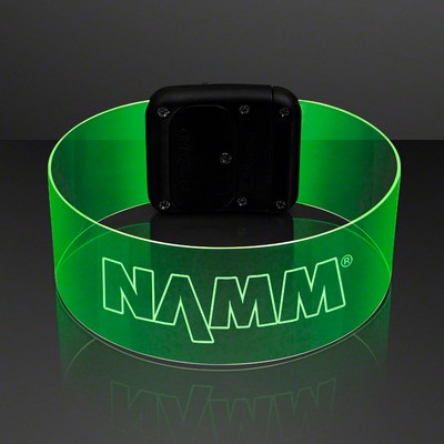 Laser Engraved - Cosmic Green LED Magnetic Clasp Bracelets - PRINTED
