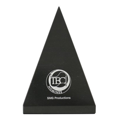 Large Jet Black Marble Pyramid Award (4"x6"x4")