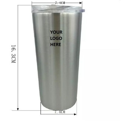 16 Oz. Straight Cup Stainless Steel Tumbler w/Lid