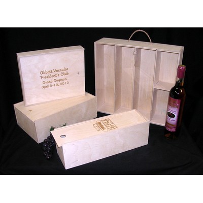 Wooden Box with Sliding Lid -8" x 8" x 3.5" ID - Custom engraving - Baltic Birch with thumb open