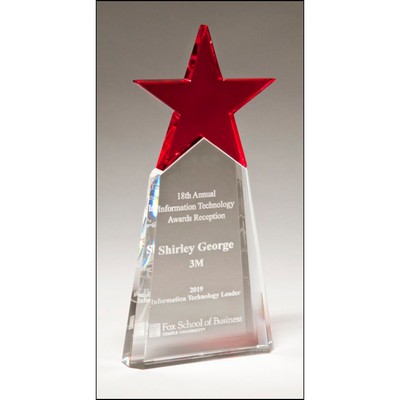 Red Crystal Star on Clear Crystal Base