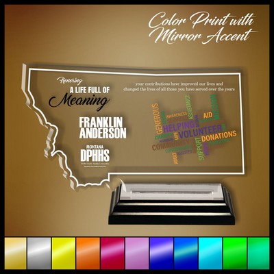10" Montana Clear Acrylic Award with Color Print and Mirror Accent