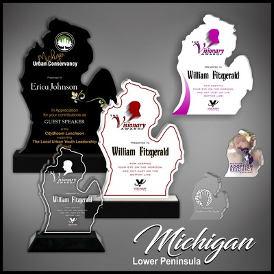 8" Lower Michigan Black Budget Acrylic Award