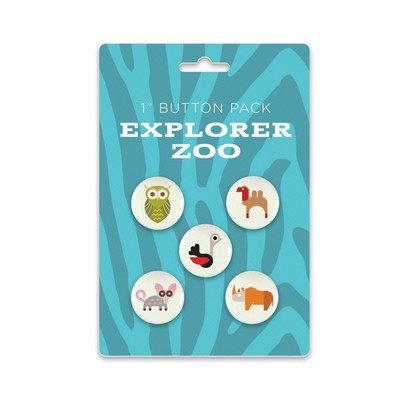 Five 1" Pin-Back Buttons on Backing Card