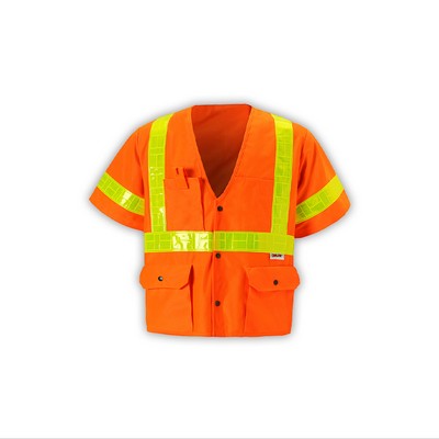 High Visibility Premium Prismatic Trim Vest, Class 3, Orange
