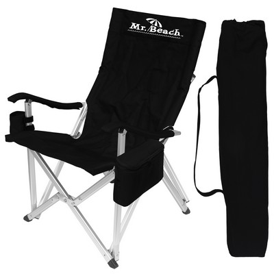 Large Folding Aluminum Chair w/Cooler & 375 lb. Rating