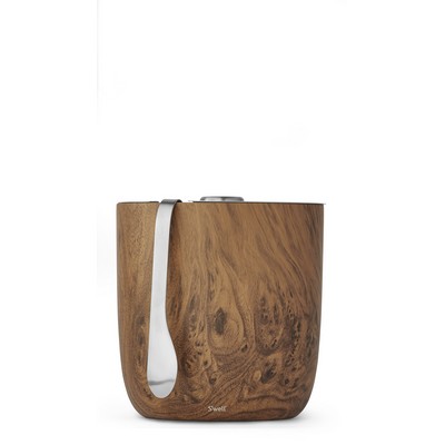 68 Oz. S'well Teakwood Ice Bucket with Tongs - BLOWOUT SALE!