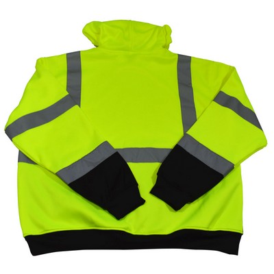 ANSI Class 3 Lime with Black Bottom Two Tone Pullover Hooded Sweatshirt