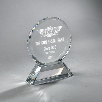 Faceted Circle Wedge on Slant Side Base (3.5"x5"x1.5")