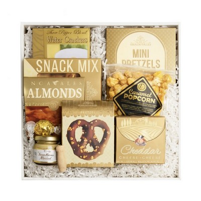 Gourmet Snack Box with Crackers, Pretzels & Popcorn