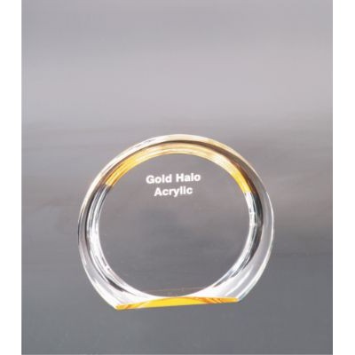 5 3/8" Round Gold Halo Acrylic Award
