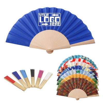 Wood Fabric Folding Fan
