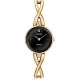 Citizen® Ladies' Silhouette Bangles Collection Eco-Drive® Gold-Tone Watch w/Black Dial