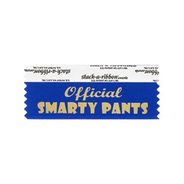 Official Smarty Pant Stk A Rbn Blue Ribbon Gold Imprint