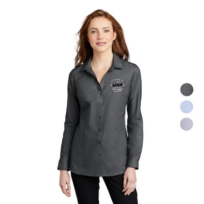 Port Authority Ladies Pincheck Easy Care Shirt 3.4 oz Custom