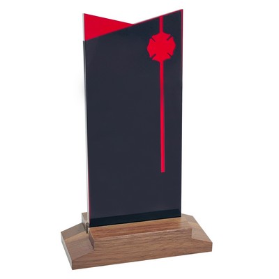 Firefighter Award Natural Wood Base