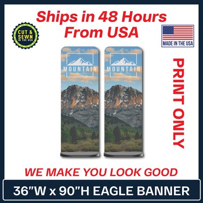 Eagle 36" W x 90" H | Double-Sided Graphic Only - Made in the USA