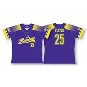 Two Button Up Baseball Jersey w/Gradient Sleeves