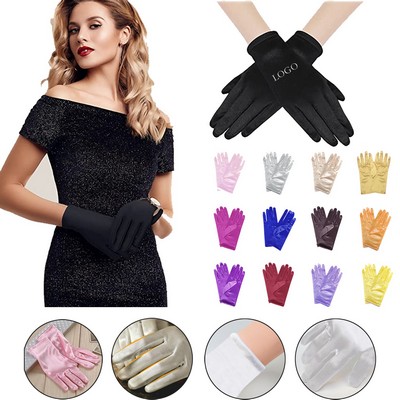 Women's Short Satin Gloves for Wedding