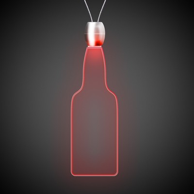 24" Red Bottle Light-Up Pendant Necklace(Laser Engraved)