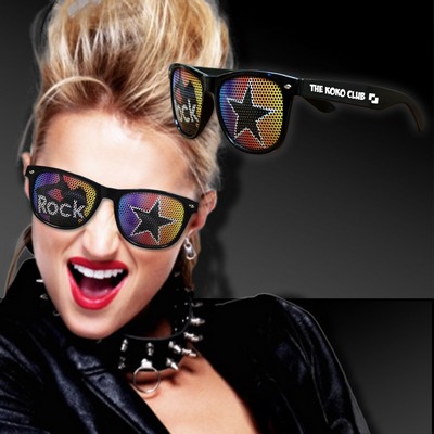 Rock Star Billboard Sunglasses w/Pad Printed Arms