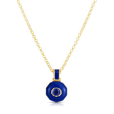 Jilco Inc. Blue Aura Necklace w/Diamond Cut Rolo Chain