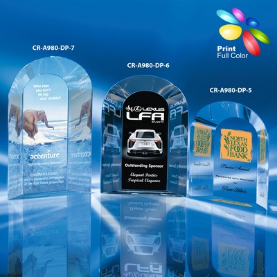 Double Arch Crystal Award 6"H
