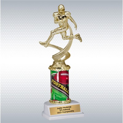 Assembled Football Trophy w/ White Base