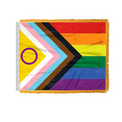 4" x 6" 1 ply wPoly Intersex Progressive Pride Antenna Flag