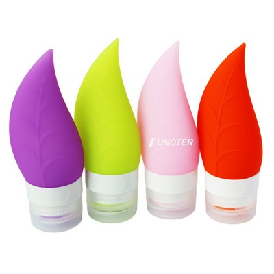 1.35 OZ Travel Split Bottles TSA Approved with Label Silicone BPA Free Refillable Cosmetic Container