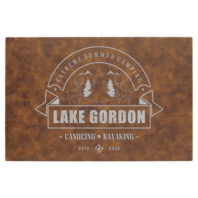 12" x 18" Rustic/Silver Leatherette Wall Decor with Sawtooth Hanger