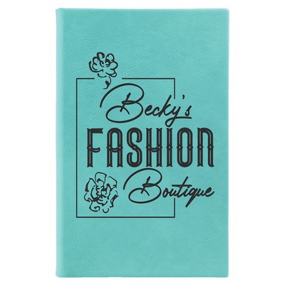 5 1/4" x 8 1/4" Teal Leatherette Sketch Book-Unlined Paper