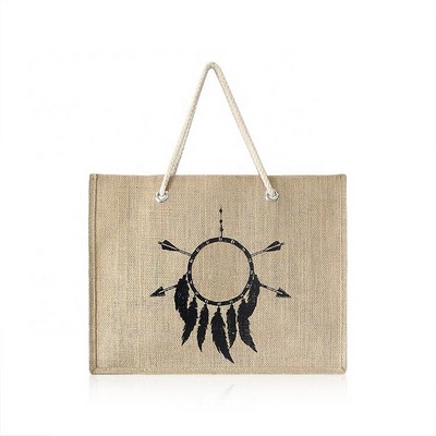 Natural Linen Tote Bag