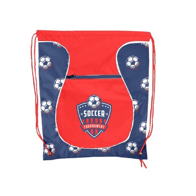 Sublimation Bulb Design Front Pocket Polyester Drawstring